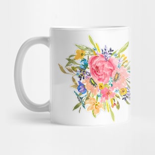 Watercolor Rose Floral Spray Mug